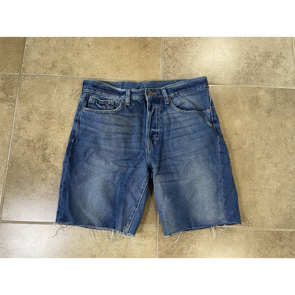 H&M &Denim Men's Sz 30 Regular Fit Cut Off Blue Jean Shorts Medium Wash Jort
